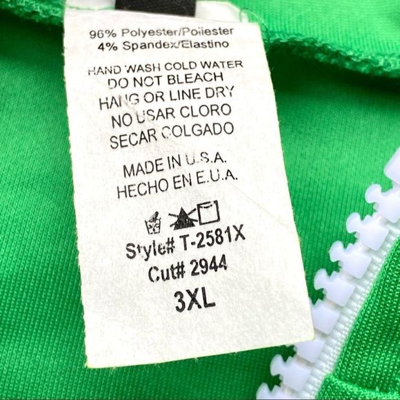 VM MV Retro Tracksuit Rainbow Green Full Zip Jacket Made in USA 3XL - Picture 3 of 10